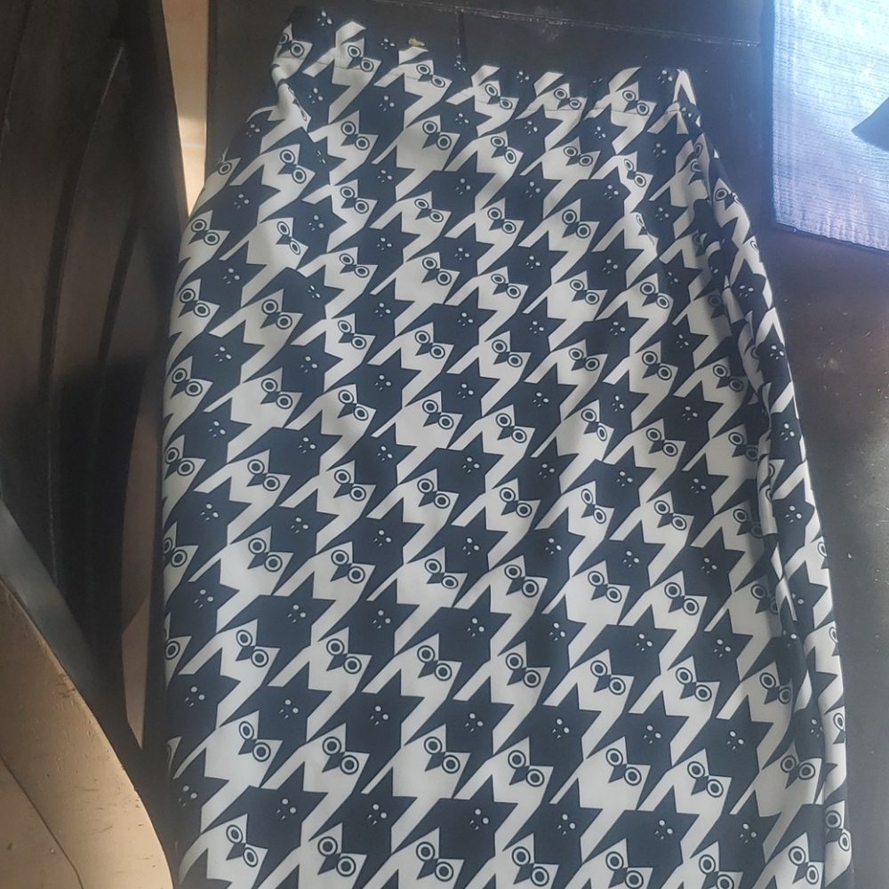 Blackmilk Houndstooth Owl Bat Pencil Skirt - Picture 3 of 4